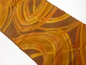 リサイクル　手織り紬抽象模様織出し名古屋帯